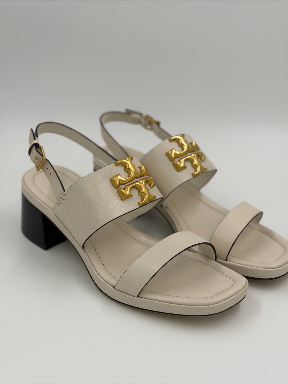 Tory Burch Eleanor 55mm Heel Sandals – New Ivory – Size 8 – New in Box